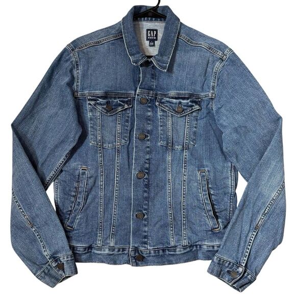 GAP Other - Gap Icon Denim Washwell Trucker Jacket Mens Medium Blue Cotton Relaxed Retro Y2K